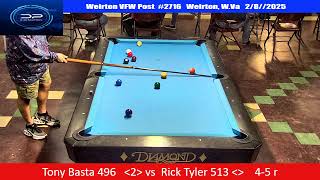 Team Bellatrix Open -Tony Basta Vs Rick Tyler -9 ball  WARMUPS  -2/8/25 - -