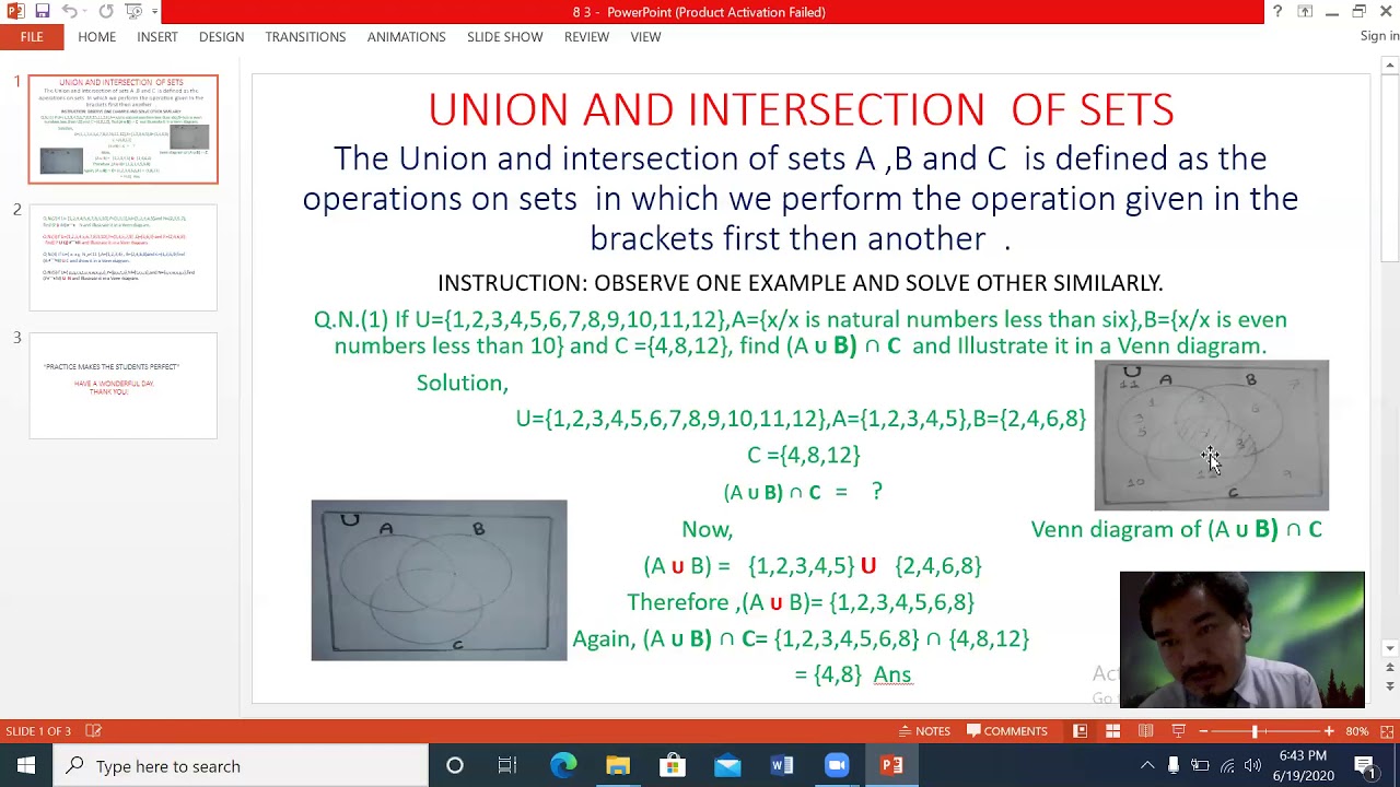 UNION AND INTERSECTION OF SETS - YouTube