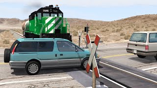 Train Close Calls & Near-Miss Accidents | BeamNG.drive