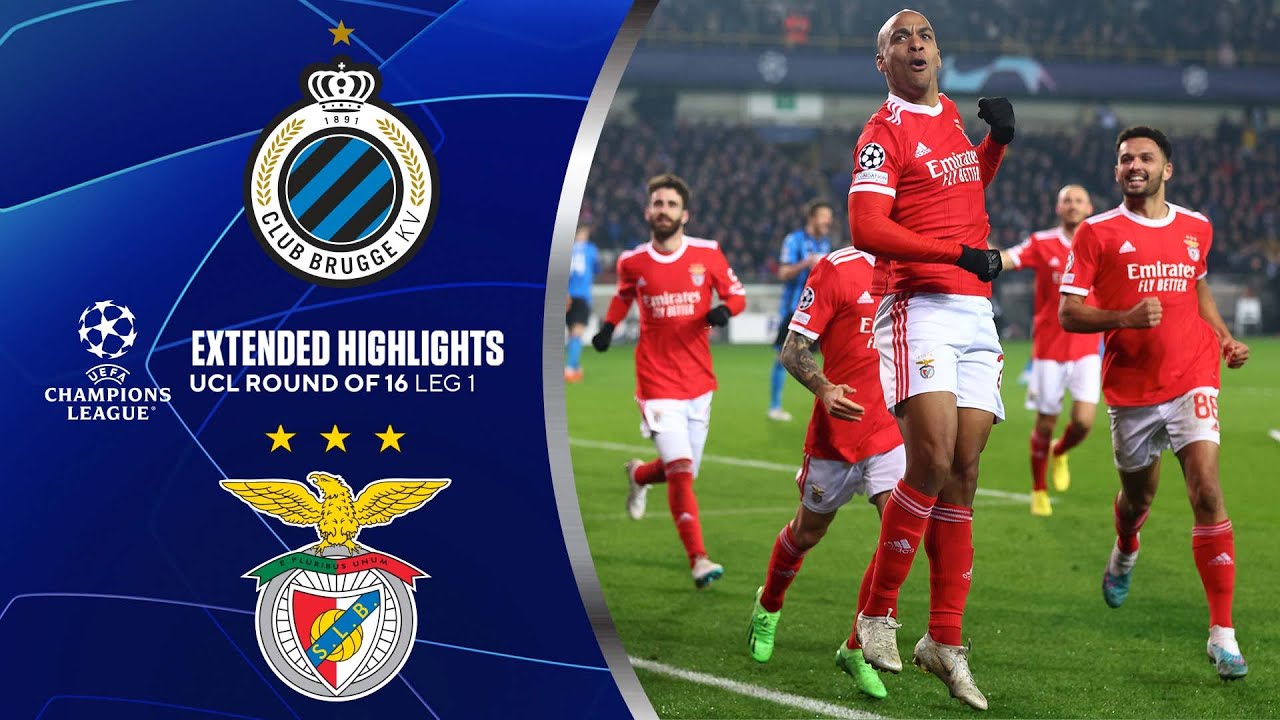 Club Brugge Vs. Benfica: Extended Highlights | UCL Round Of 16 - Leg 1 ...