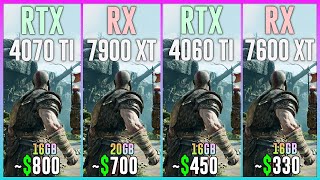 RTX 4070 TI SUPER vs RX 7900 XT vs RTX 4060 TI 16GB vs RX 7600 XT - Test in 20 Games