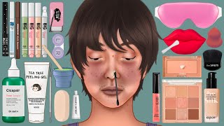 Makeup ASMR The amazing transformation of a friend who has never worn makeup | Care Animation