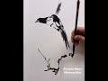 how to paint two magpies on a wintersweet branch a chinese brush painting tutorial