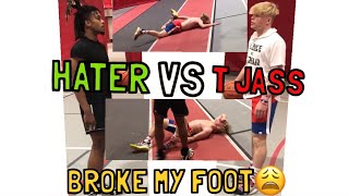 I BROKE MY FOOT PLAYING 1 ON 1 VS HATER???