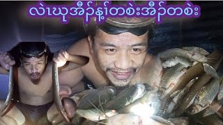 လဲၤဃုအီၣ်ညၣ်မုၢ်နၤခီ Go catching fish at night 🐠🐟