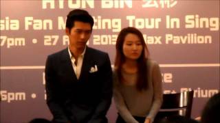 130426 Hyun Bin First Asia Fan Meeting Tour in Singapore Press Conference Bugis+ part 2/3