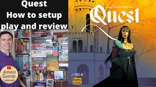 Quest social deduction party board game - how to setup play and review AmassGames Avalon: Resistance