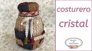 24. Crystal Sewing Jar. 24. Easy DIY How to make tutorial patchwork four patch for beginners.