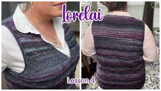 Lorelai Knit Vest Turkey Trot 2024 || Lesson 4 Armhole and Front Neckline