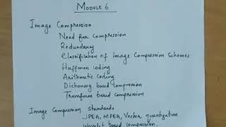 EC 370 DIGITAL IMAGE PROCESSING Module 6 Overview