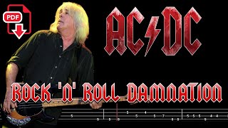 AC/DC - Rock ’n’ Roll Damnation (🔴Bass Tabs | Notation) @ChamisBass #chamisbass #acdcbass