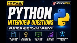Real Python Interview Questions & Solutions | Data Engineering Prep| May Batch DE Roadmap #13