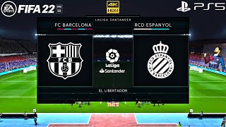 FIFA 22 PS5 | Barcelona Vs Espanyol Ft. Torres, Aubameyang, Traore, | La liga | 4K Gameplay