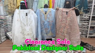 Clearance Sale Hyderabad Whoelsale Pakistani Designer Suits Fancy organza Suits Wholesale