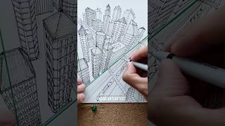 Drawing a city landscape in 3-point perspective #drawing #art #perspective #sketch #learning #easy
