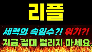 [리플 전망] 세력의 속임수?! 위기?! 지금 절대 털리지 마세요.