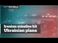 Footage shows two Iranian missiles hit Ukrainian plane