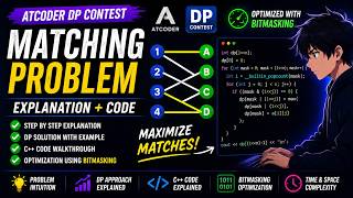 Matching Problem (AtCoder DP Contest) | Full DP Explanation + Bitmasking