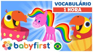 Desenhos Educativos com Larry | Ovos surpresa com Super heroi para bebês | 1 HORA |Baby First Brasil