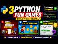 Build 3 Fun Games in Python | Rock Paper Scissors, Quiz & Coin Collection
