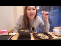 먹방요정❤타조 즐겨볼까 치즈 오꼬노미야끼 u0026 스키야키 mukbang