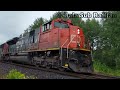 cn sd70m 2 8870 w odd k5la u0026 rare sd70i leads slow sudbury local train 598