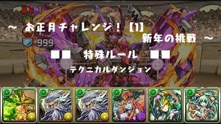 【パズドラ】 お正月チャレンジ1 緑おでん×ドットアルラウネPT 【ノーコン】