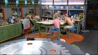 7/28 8:24pm - Hanging out in the Kitchen, Zach Leaves when Amber Comes Inside