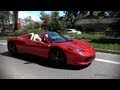 Ferrari 458 Spider - Stunning Dark Red - Startups and Driving