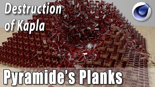 Pyramid's Planks. 3d animation of Kapla Destruction