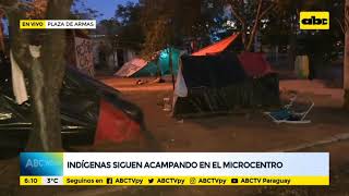 Indígenas siguen acampando en el microcentro capitalino