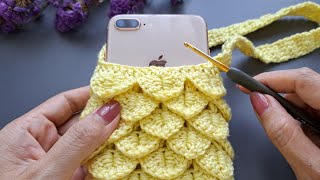 ์์Neat!!! Crochet Phone Bag Tutorial | Crocodile Stitch Pattern