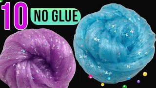 10 NO GLUE SLIMES, Testing 10 No Glue Slime Recipes