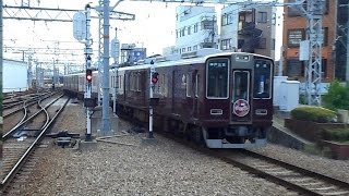 2016.07.19 阪急 8000系 8008F 祇園祭 ヘッドマーク 付き 普通 神戸三宮 行き 到着 西宮北口駅 阪急電車 阪急電鉄