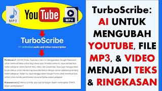 Transkrip dan Ringkas Youtube, File Video, & Audio Berbagai Bahasa dalam Sekejap dengan AI ini