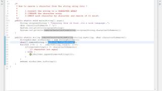 HOW TO REMOVE A CHARACTER FROM THE STRING USING JAVA