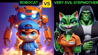 kitty cat ROBO CAT VS VERY EVIL STEPMOTHER #cute #cat #sadcat