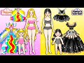 DIY Paper Doll | Rainbow VS Black Mother Daughter NEW FASHION Extreme Makeover Contest |Dolls Beauty