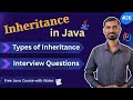 #26 Java Inheritance in Hindi | Types + Examples + Interview Questions
