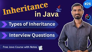 #26 Java Inheritance in Hindi | Types + Examples + Interview Questions