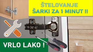 Štelovanje šarki na vratima za jedan minut !