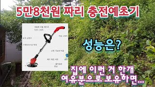 5만8천원 짜리 충전예초기. 성능은? 집에 이런 거 한 개 여유분으로 보유하면...