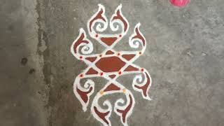 Padi Kolam/ Easy Muggulu/ Simple and easy kolam/ 4*2 dots easy rangoli/Diwali rangoli/ Diwali kolam