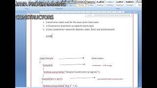 CORE JAVA PROGRAMMING TUTORIAL - PART 1 - Session 10.1 Java Constructors contd...