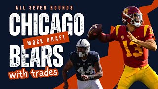 Chicago Bears Complete 7 Round Mock Draft (with trades) #nfl #nfldraft #football
