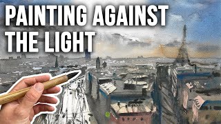 Cityscape Painting Against the Light - PARIS
