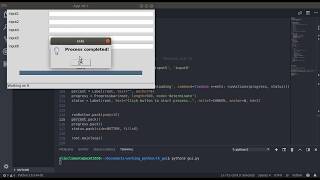 python tkinter gui - progress + status updating bar