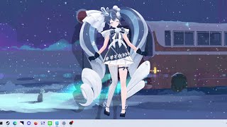 Desktop MateをDLCの雪ミク「SNOW MIKU 2025 Ver.」に切り替えるところ