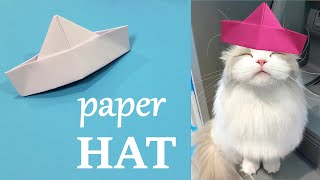 PAPER HAT FOR YOUR CAT - How To Make funny a Paper HAT for cats