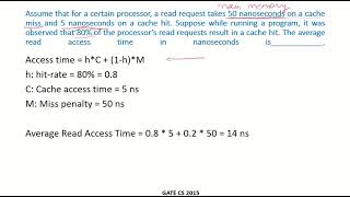 CO48e - Solved example 1 | Cache | GATE